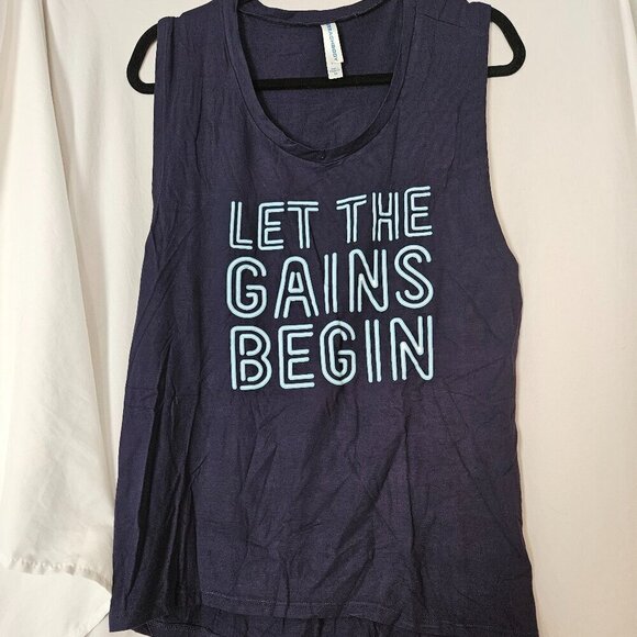 Beachbody workout tank Liift More "Let the Gains begin" 1X NWOT - Picture 1 of 7